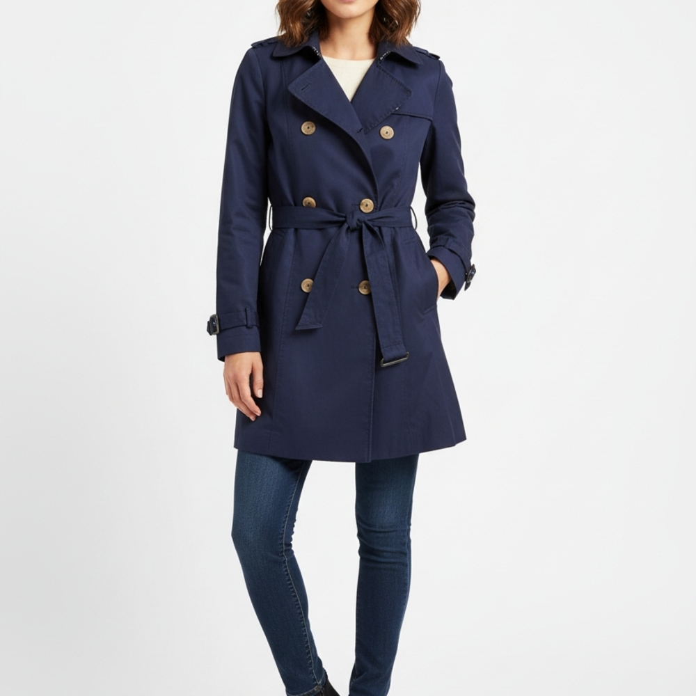 H&M Dark Blue Trench Coat Size EU36/ US6 Excellent Quality